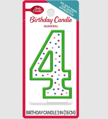 B  CRCKR #4NMERAL CNDLE 1CT