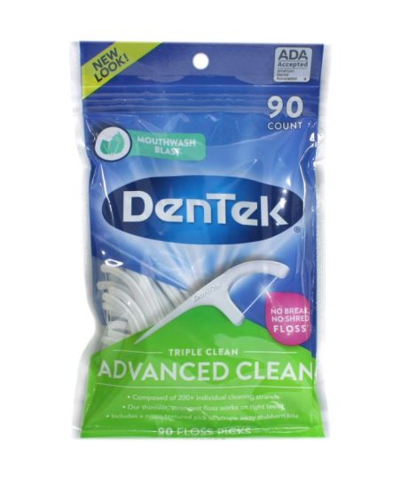 DENTEK  TRIPLE CLEAN FLOSS PICK 90CT